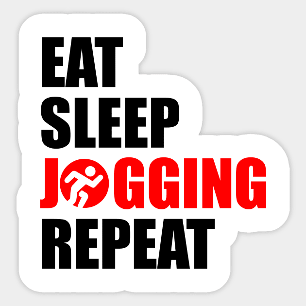 eat sleep jogging repeat Sticker by Typography Dose